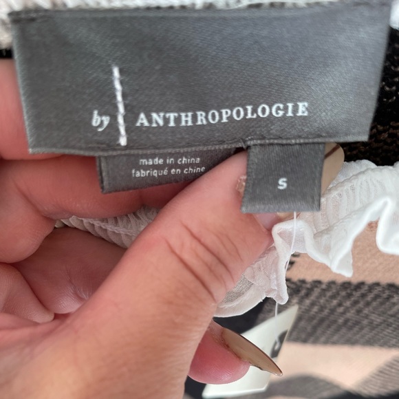 Anthropologie frill collared checkered sweater, NWT size S - Picture 6 of 7